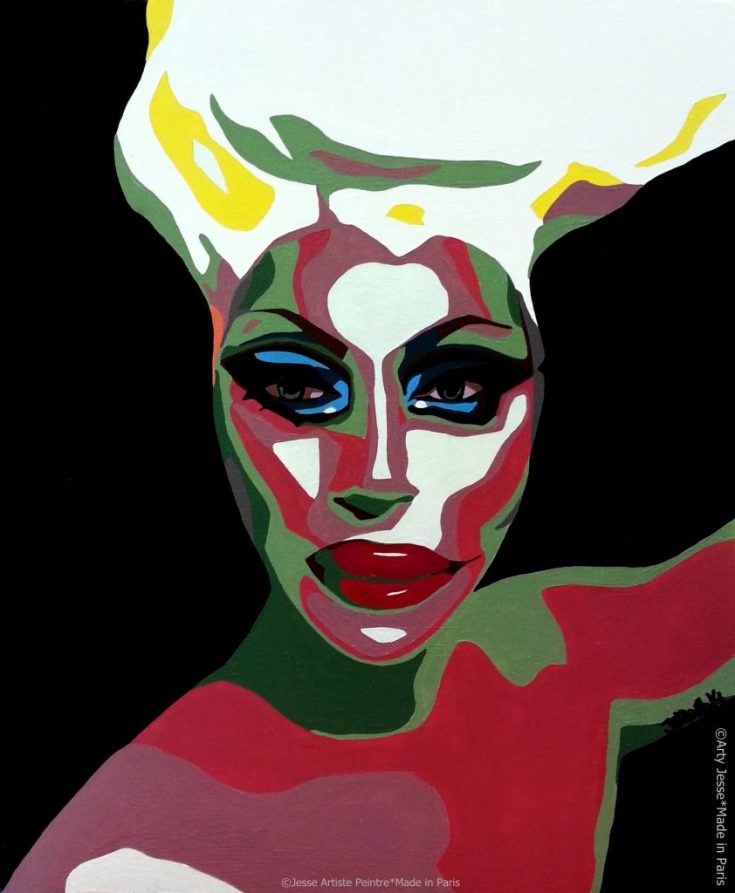 artiste peintre paris, drag queen, drag art, raven